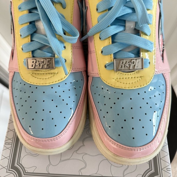Authentic A Bathing Ape Bape Sta Low M2 20th Anniversary Patent Pink Mens size 8 main image 12